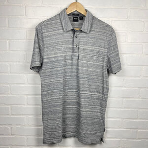Hugo BOSS Men's Gray Polo Shirt Slim Fit size Large heather grey lightweight